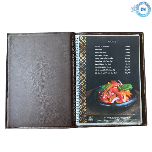 Mẫu Menu Bìa Da Hotel Bảo Ngọc