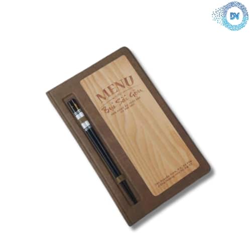 Bìa Menu Da Giả Vân Gỗ MN07