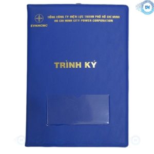 Bìa Trình Ký Đôi Da In Logo EVN- TK16