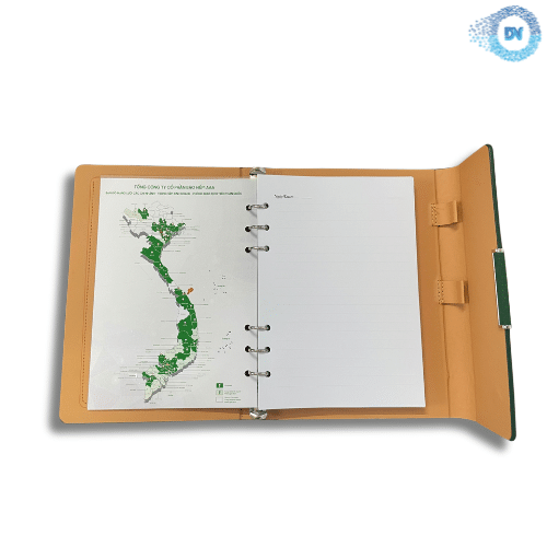 Mẫu sổ bìa da gáy còng AAA