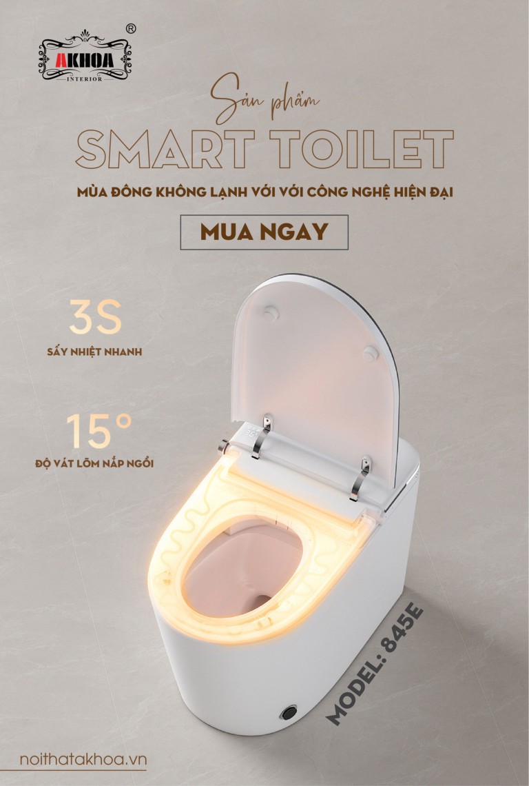 Bồn cầu thông minh AK-305 nắp rửa tự động 1 Bồn cầu thông minh AK-305 nắp rửa tự động