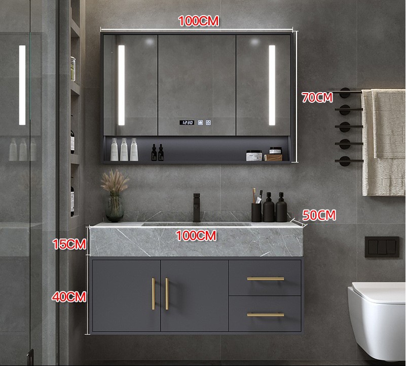 Tủ chậu lavabo gỗ Plywood 100cm