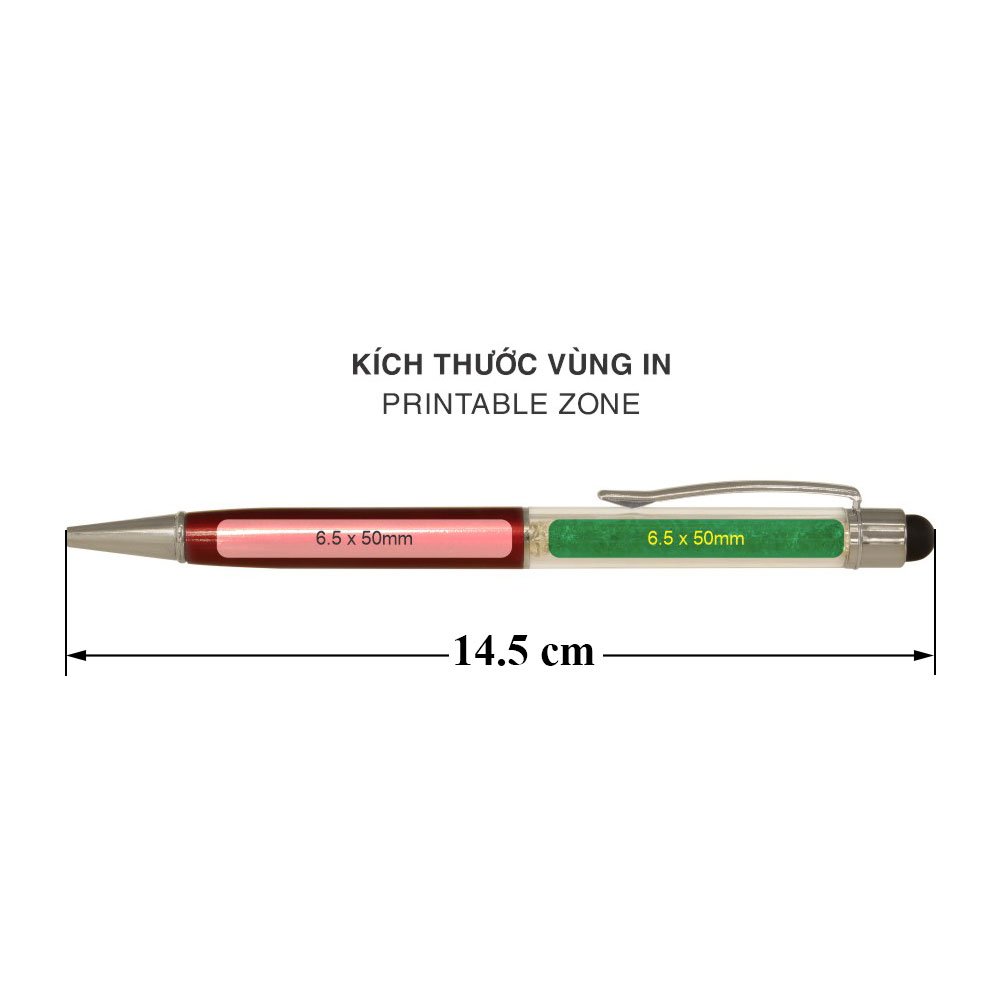 Bút bi kim loại DN Crystal Pen-Đỏ